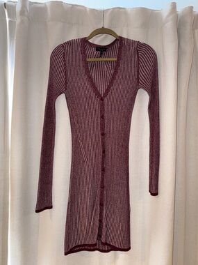 rag & bone Marled Wine Ribbed Crewneck Sweater dress